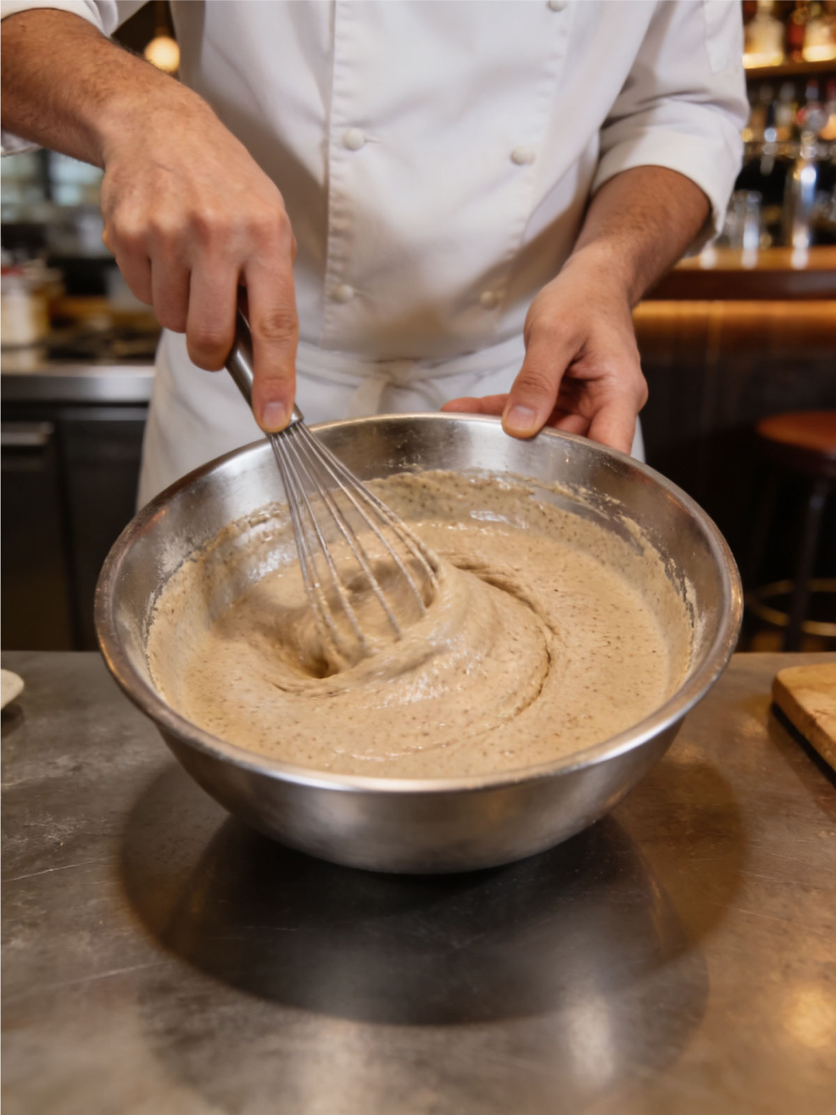 Préparation de la pâte à crêpe faite maison – à La Frégate, crêperie conviviale